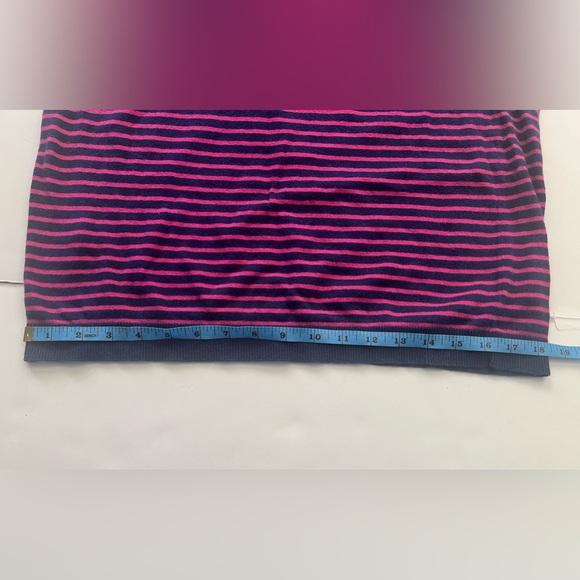 Uniqlo Dress Large L 3/4 Sleeve Striped Blue Navy - Picture 7 of 10